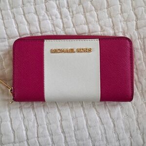 Michael Kors Fuchsia and Cream Wallet